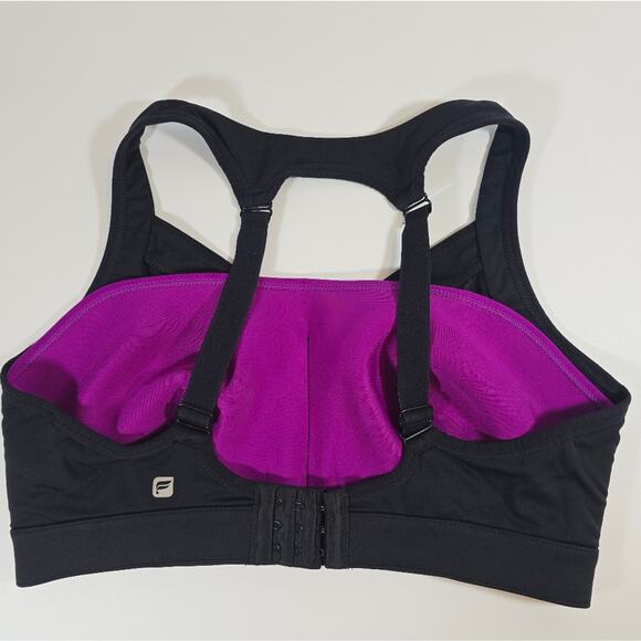 M Fabletics Joliet High Impact Sports Bra Black Tulip Purple Women's Size M L - Picture 4 of 8